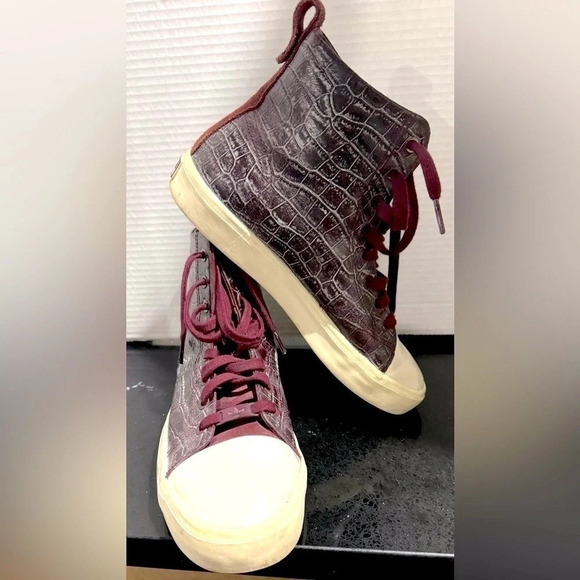 Adidas Originals Honey 2.0 Leather Suede high top  Maroon US8 croc print unique - Picture 2 of 8